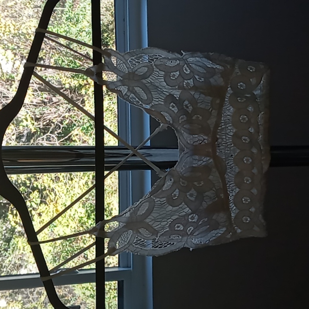 Francesca's strappy lace white bralette